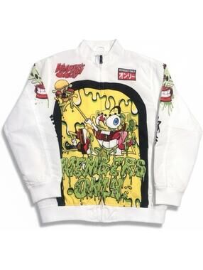 Members Only Nickelodeon White Jacket Japanese SpongeBob Streetwear Men’s Small